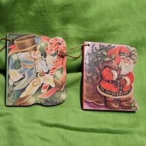 Christmas Ornaments Lot of 2 Vintage Mini Books READ